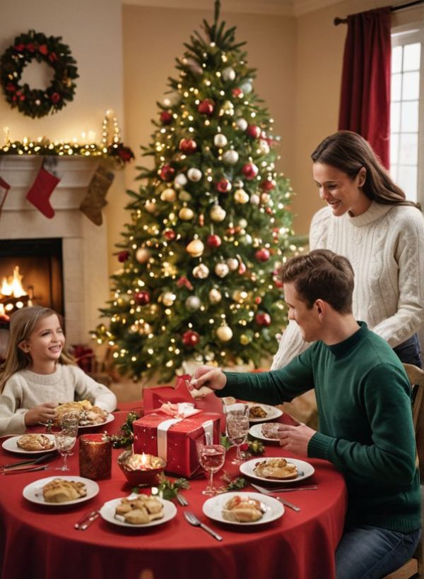 a group of people working on a big table on their laptops, headphones, water bottles